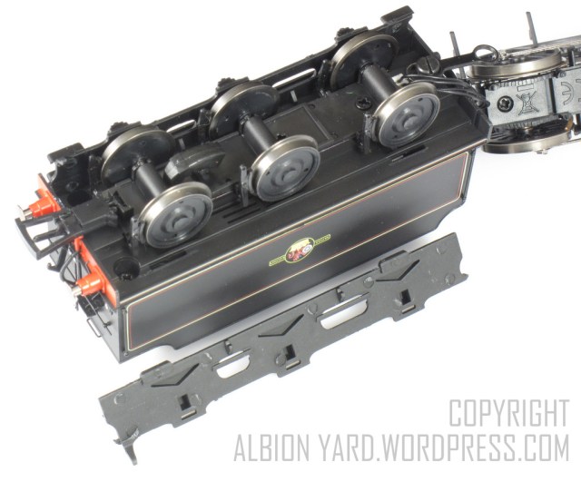 R3243A Tender frame removed. Note acoustic slots in tender underframe.